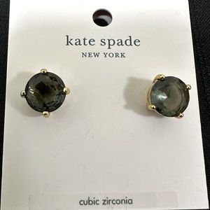 Kate Spade New York IOB Black Gumdrops Studs in 12K Gold